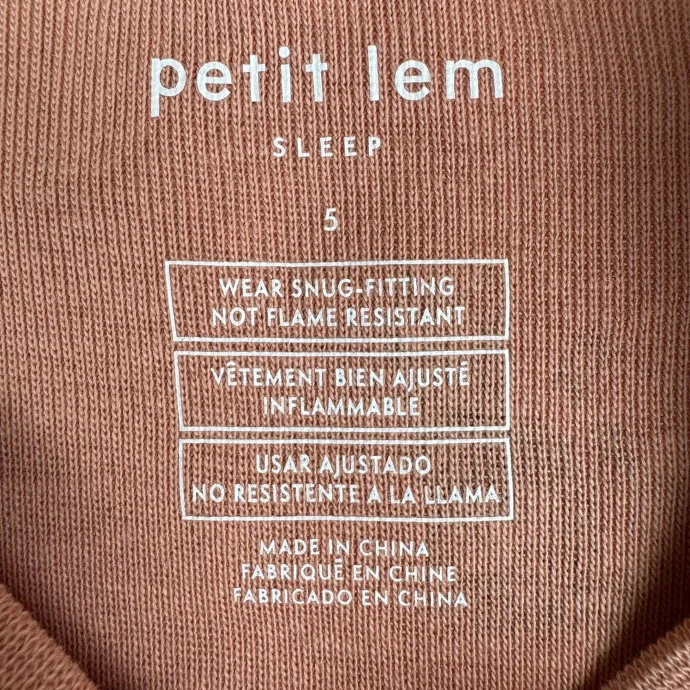 NWT Petit Lem Pajamas Halloween Glow Pumpkin Cat Kid 5 Dusty Pink Organic Cotton